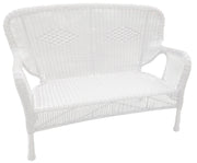 Windsor White Wicker Patio Love Seat